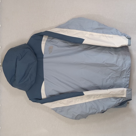 The North Face HyVent Hooded Lightweight Jacket Blue White Size Medium - Picture 8 of 16